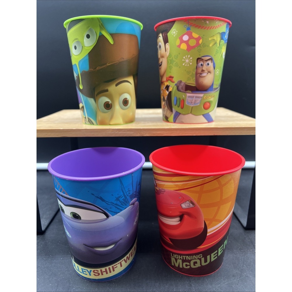 Disney Pixar Hallmark Toy Story Cars Cups Plastic Woody Buzz McQueen Shiftwell